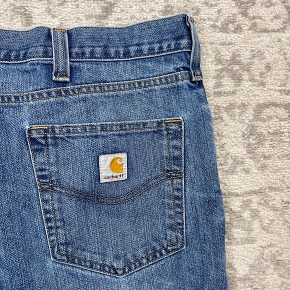 Carhartt Jeans Men's Relaxed Holter Medium Wash Denim Workwear Jeans Size 46x30 - Picture 6 of 7